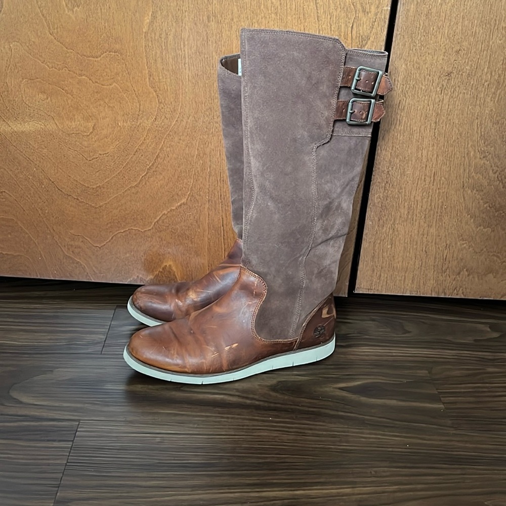 Women’s timberlands high brown zip boots